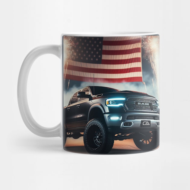 Dodge Ram and The American Flag by Gas Autos by GasAut0s